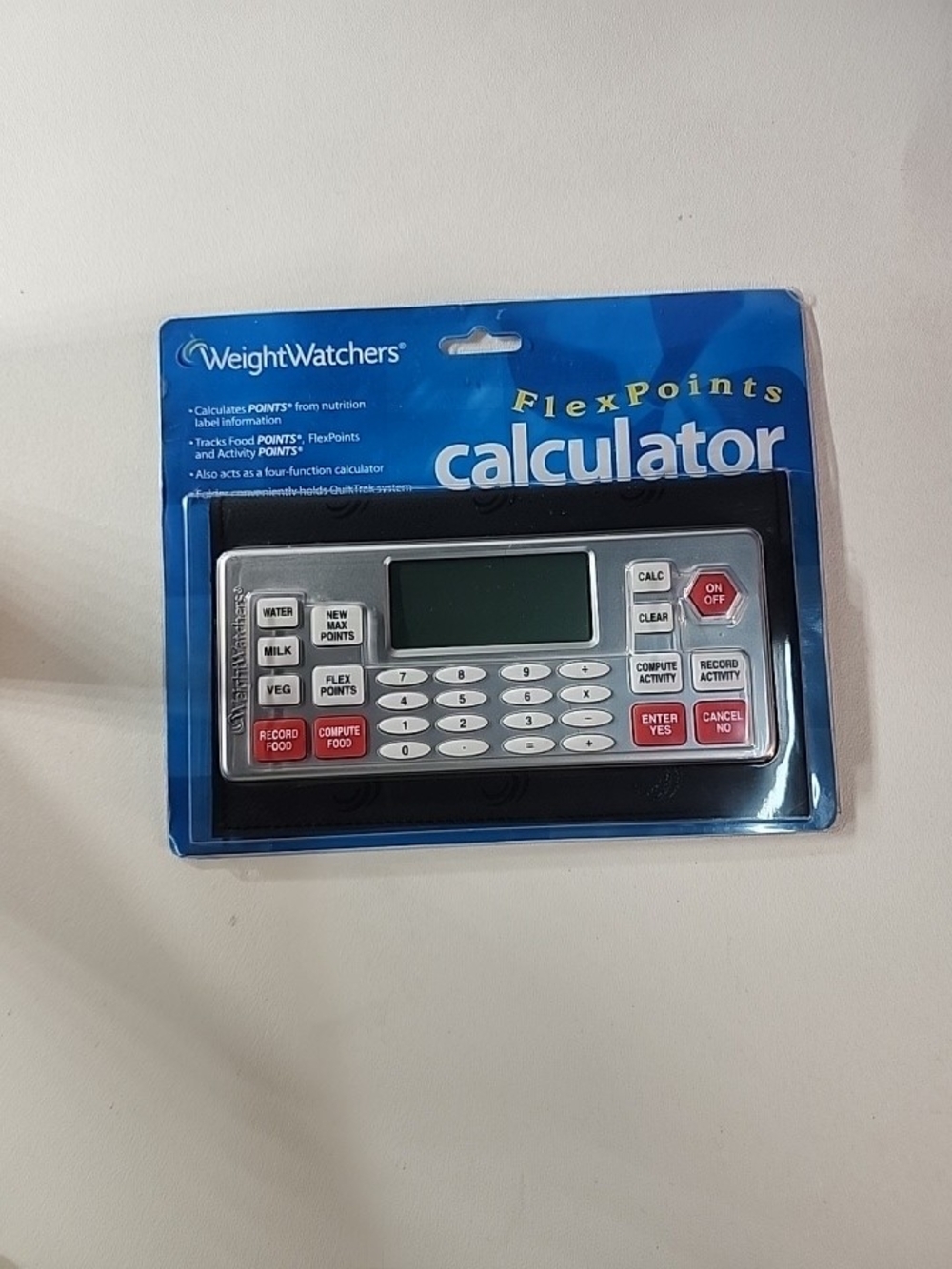 Weight Watchers Silver Calculator with Red and White Buttons